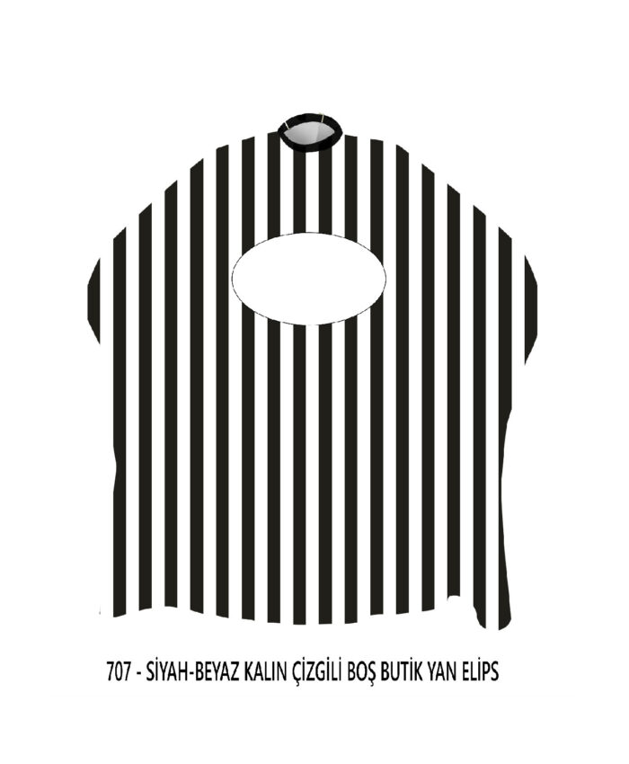 Butik Kesim Penuarı Siyah Beyaz Kalın Çizgili