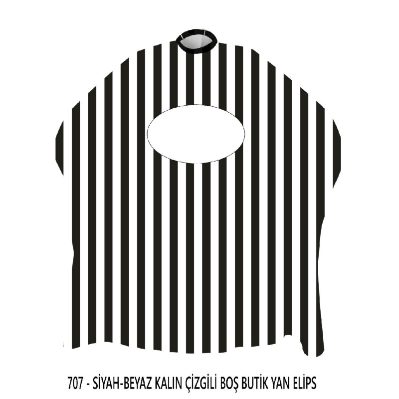 Butik Kesim Penuarı Siyah Beyaz Kalın Çizgili